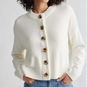 Quince Ivory Button-Up Cardigan